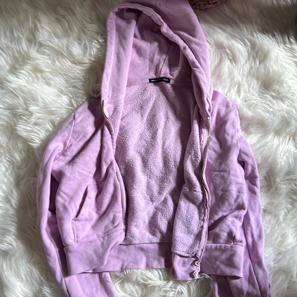 Purple brandy Melville cropped zip up